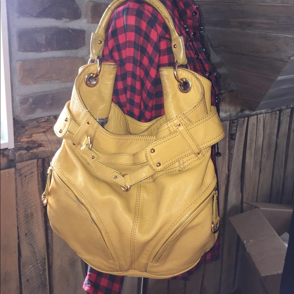 Steve Madden Luxe Mustard Yellow Satchel Purse