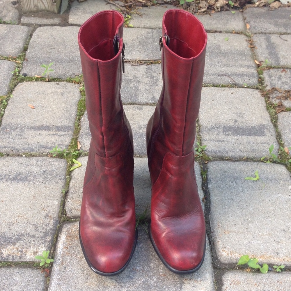 Tommy Hilfiger Oxblood Midi Boots