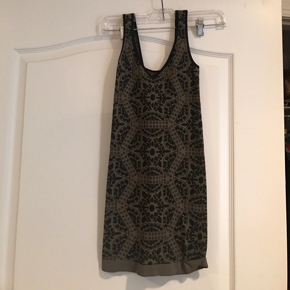 Free people bodycon black and green dress