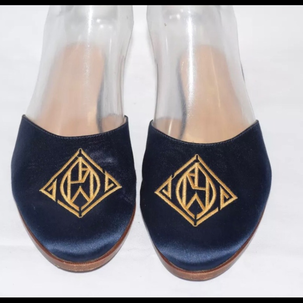 Ralph Lauren Blue Satin Silk Sides with Monogram