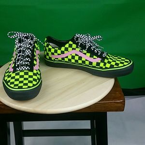 Vans Size  11 Neon Green Checkerboard
