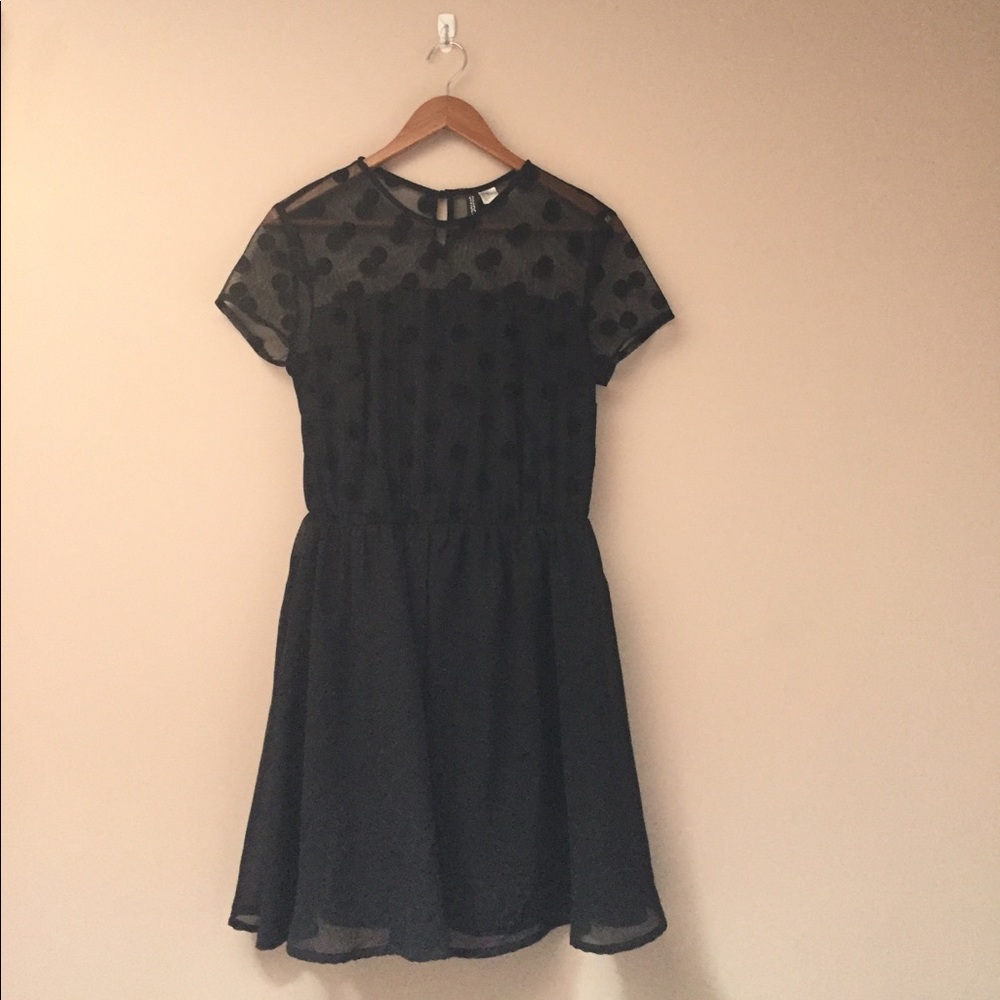 H&M Black Polka Dot Mini Dress