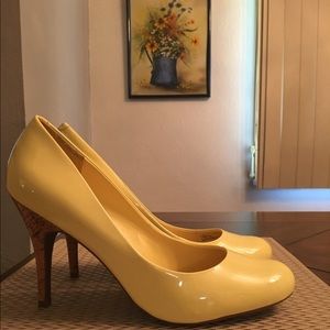 Jessica Simpson yellow high heels