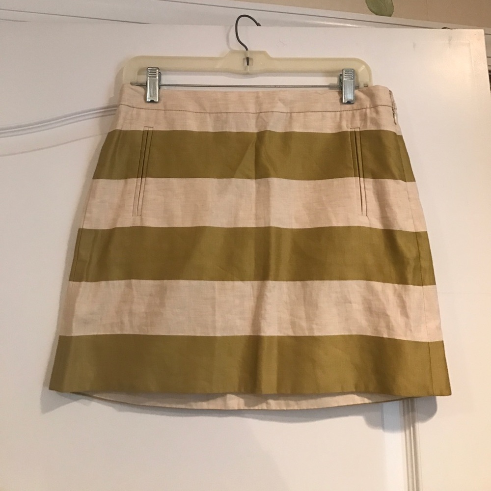 Jcrew green and cream skirt