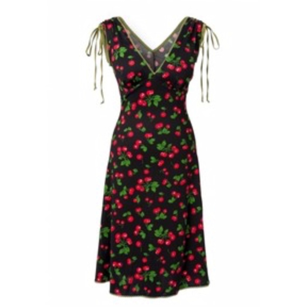 Sold Pinup Couture Black Cherry Dress - Picture 3 of 8