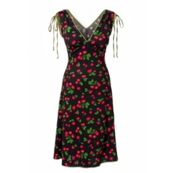 Sold Pinup Couture Black Cherry Dress - Picture 3 of 8