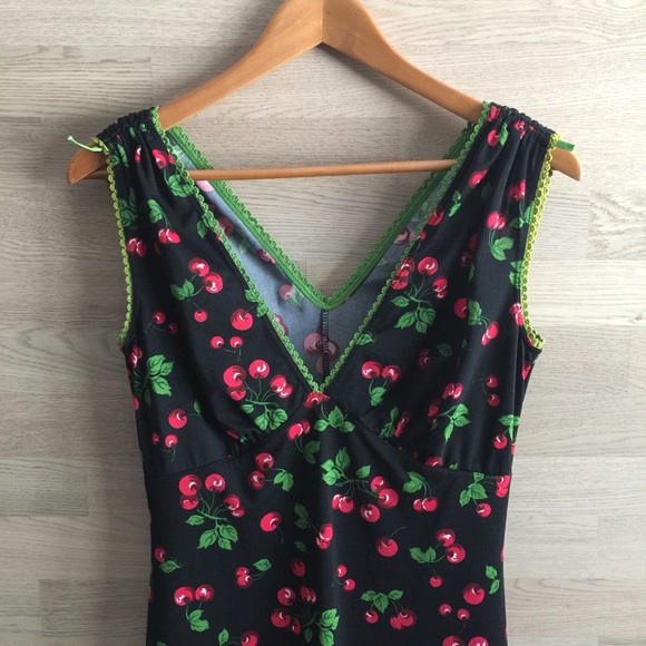 Sold Pinup Couture Black Cherry Dress - Picture 5 of 8