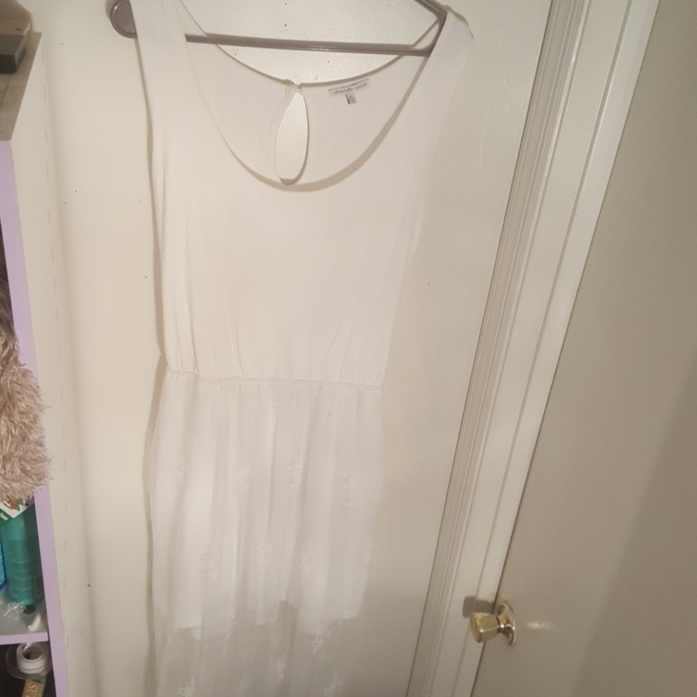 White Maxi Dress with Lace overlay 3X