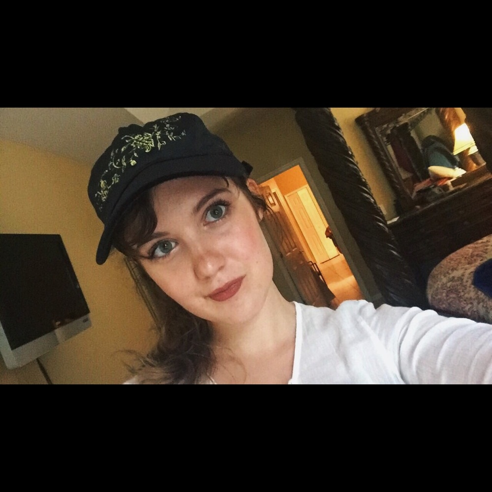 Italian- Black baseball cap with gold embroidery