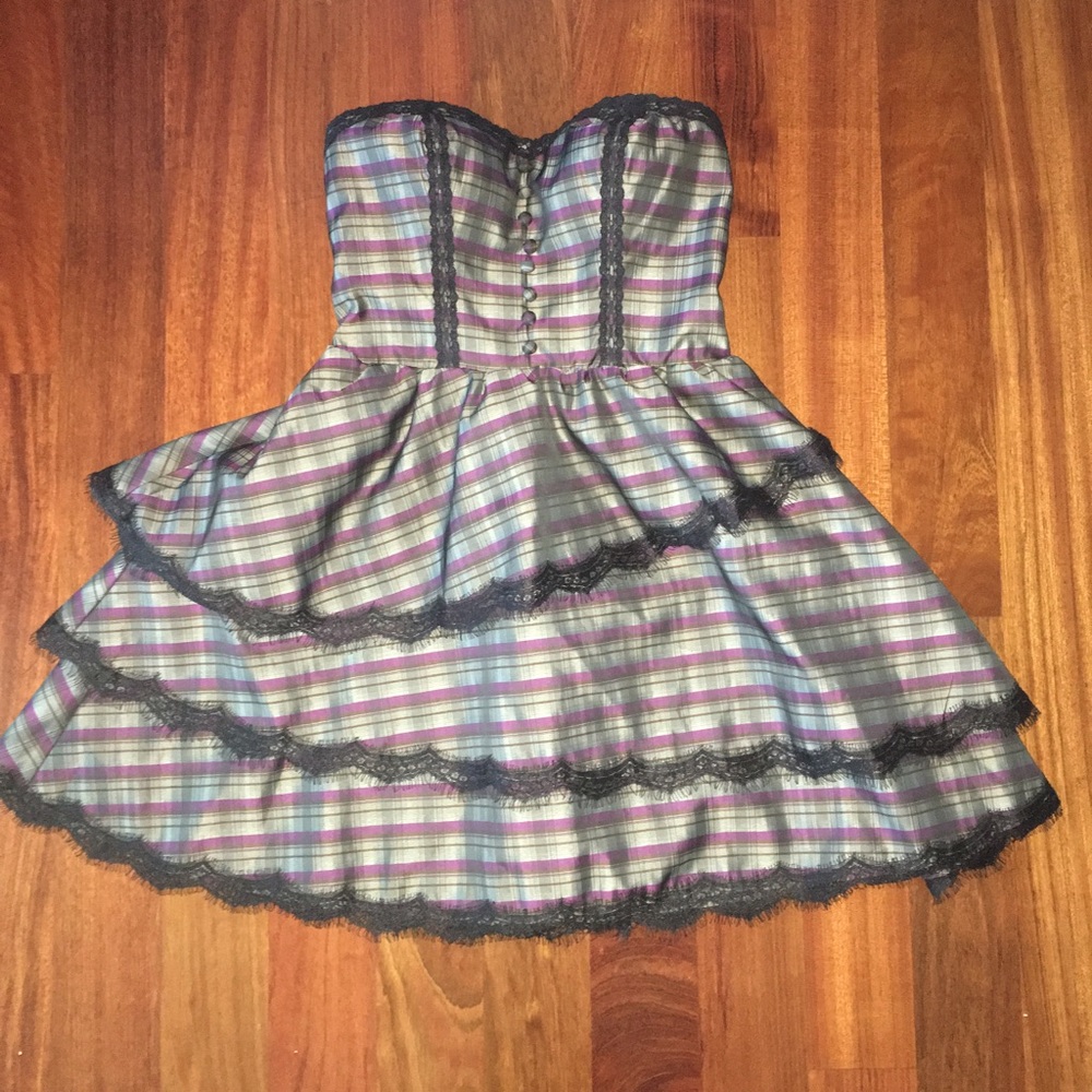 Kimchi Blue Plaid Strapless Dress