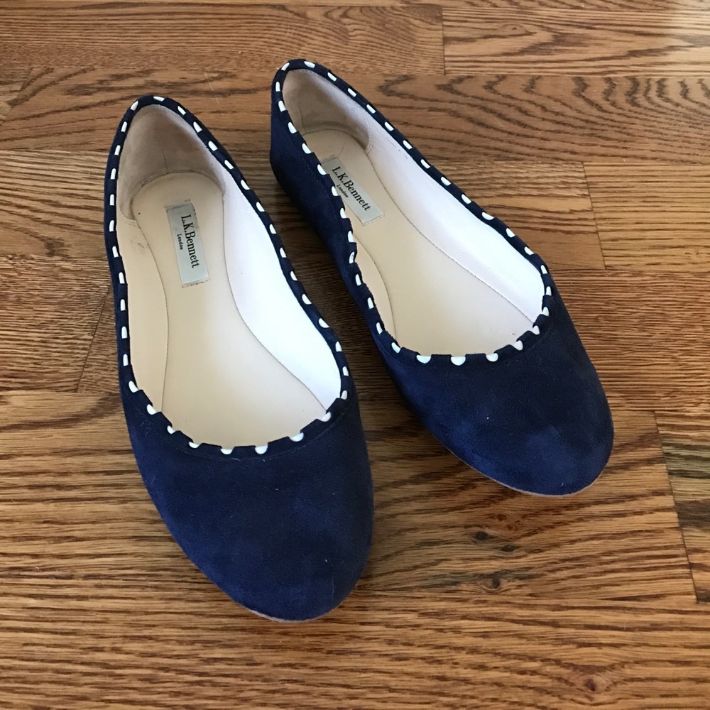 Navy Suede L.K. Bennett Ballet Flats