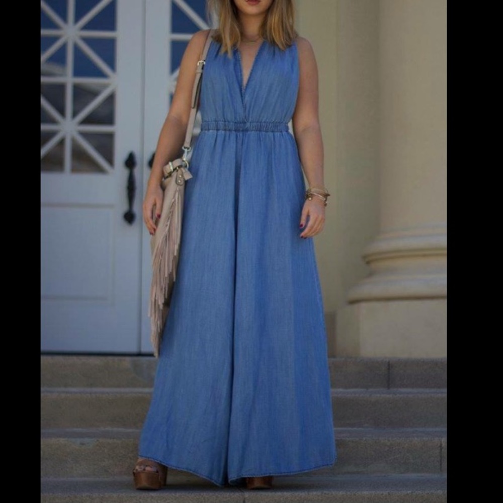 Vibrant M.I.U. Light Denim Jumpsuit