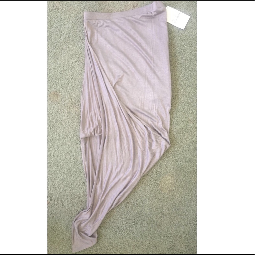 BEIGE / GREY Stretchy Skirt - High side & Comfy!