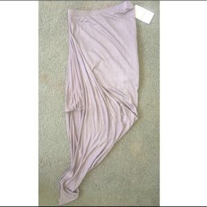 BEIGE / GREY Stretchy Skirt - High side & Comfy!
