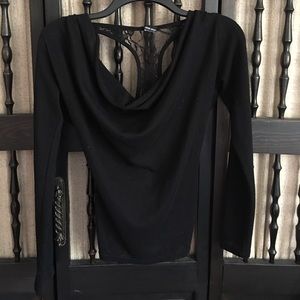 Black cowl neck blouse