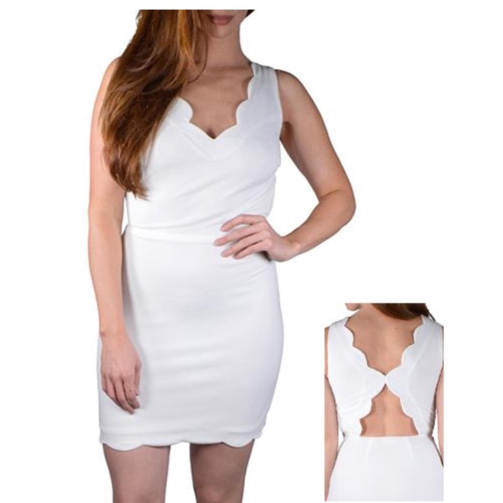 White Open Back Dress - Picture 2 of 2