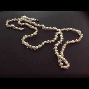 Vintage fresh water Pearl, Crystal necklace