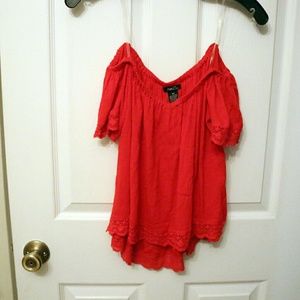 MOVING SALE! Rue21 Off the Shoulder Red Top sz XS