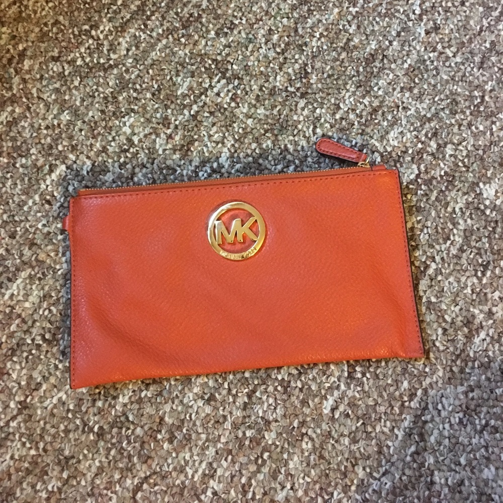 Orange Michael Kors clutch