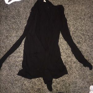Long black cardigan