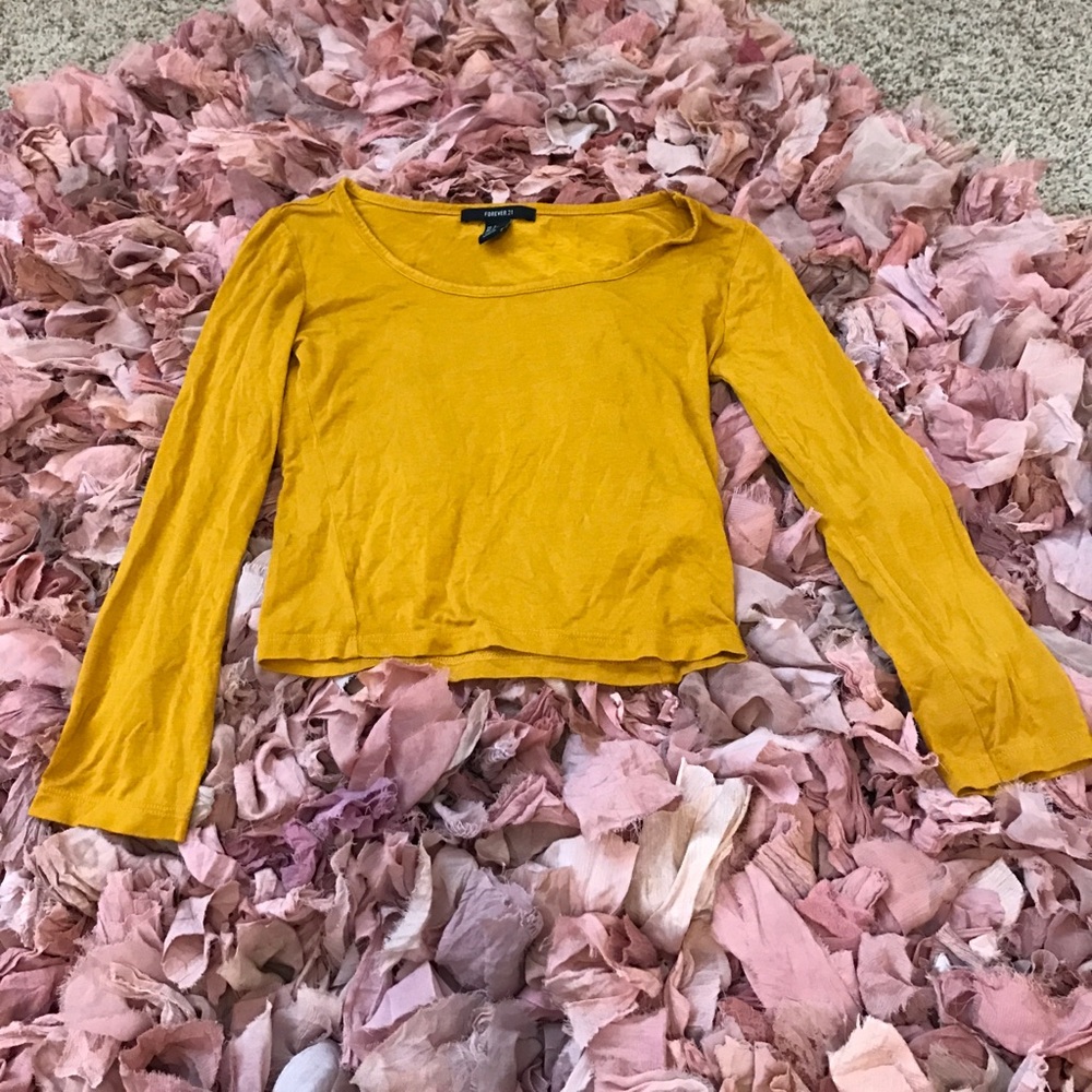 SOLD - Mustard Crop Top
