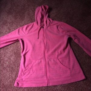 Pink fleece full zip hoodie. Great condition!