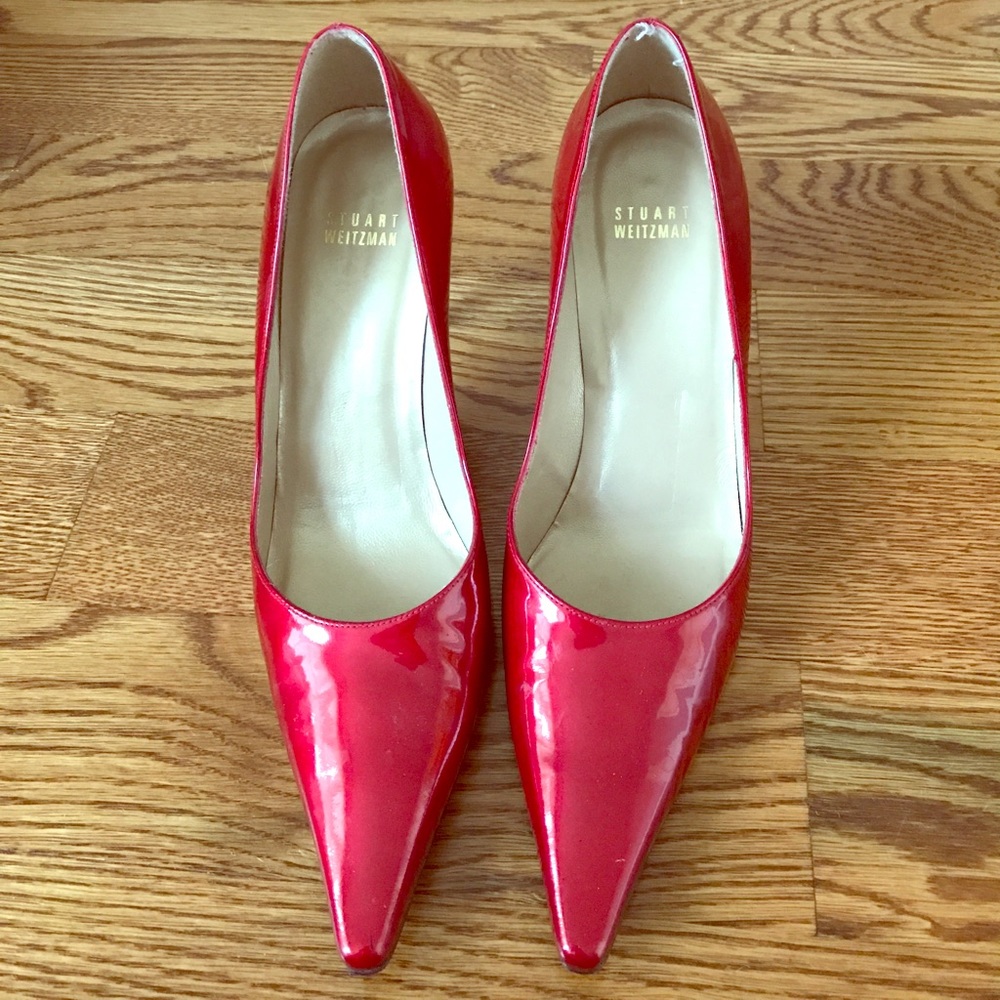 Red Patent Leather Pumps ~ Stuart Weitzman