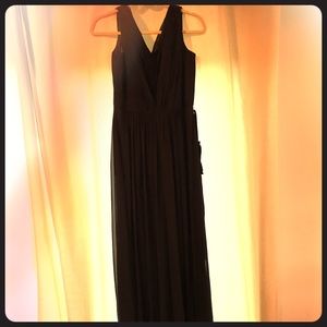 Navy Dessy bridesmaid dress