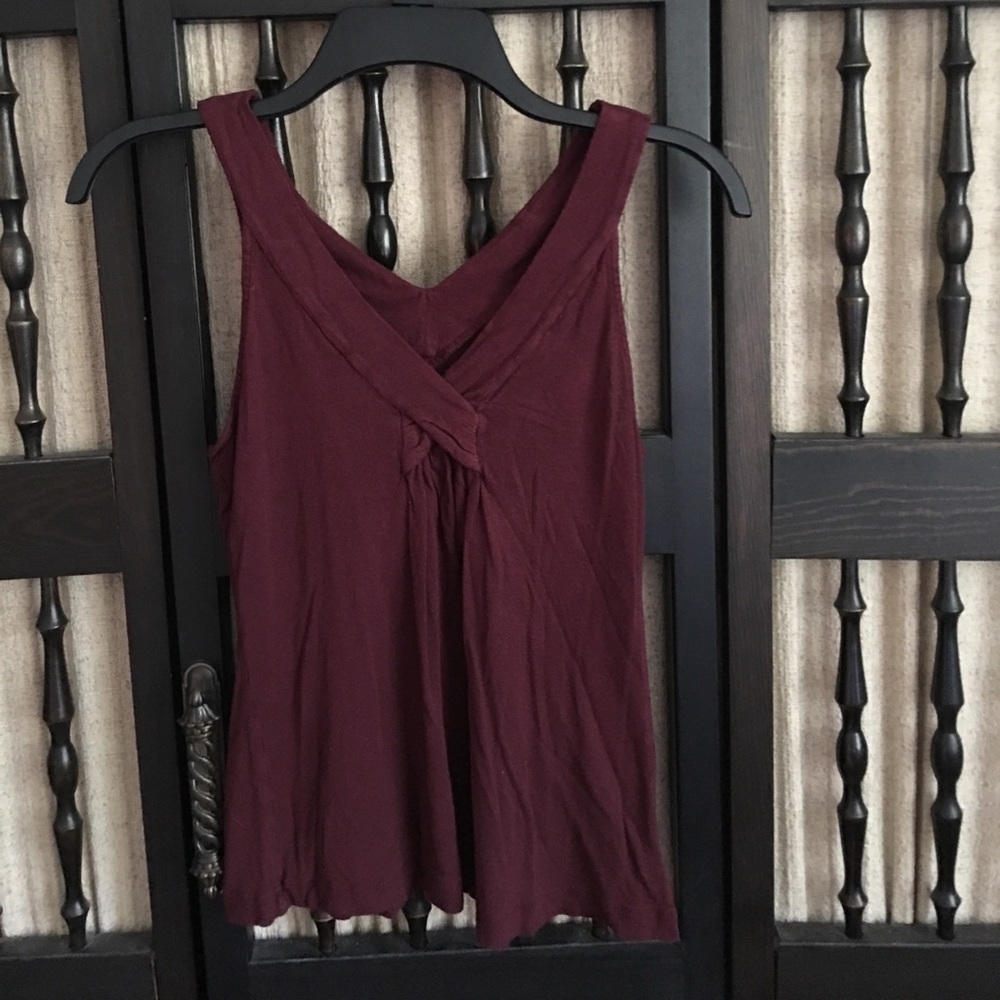 Maroon v-neck blouse