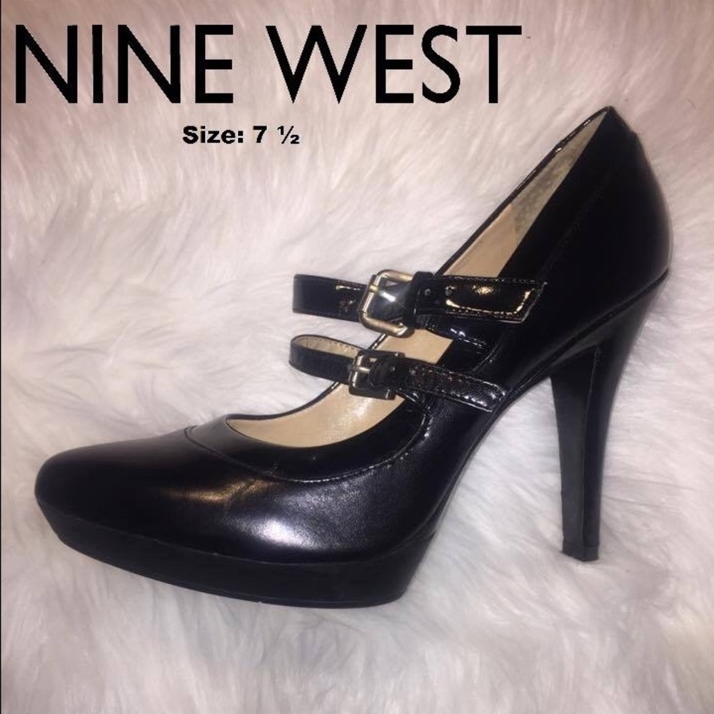 Nine West Black Strap Heel
