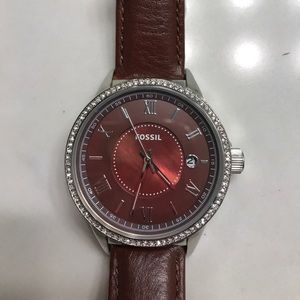 Near new Fossil watch. Leather band.