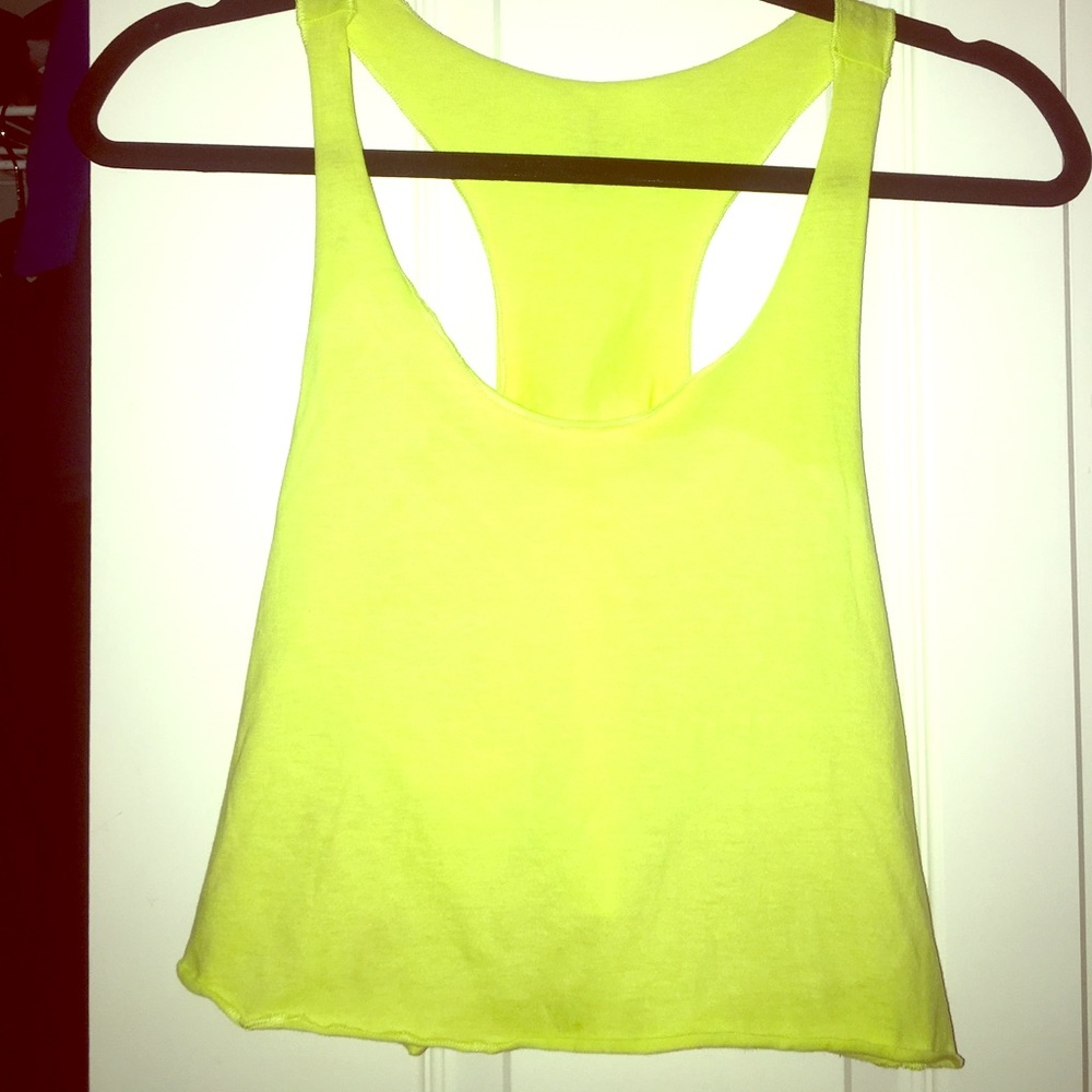 H&M chartreuse crop top