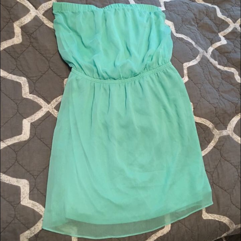 Mint chiffon Express Strapless Dress