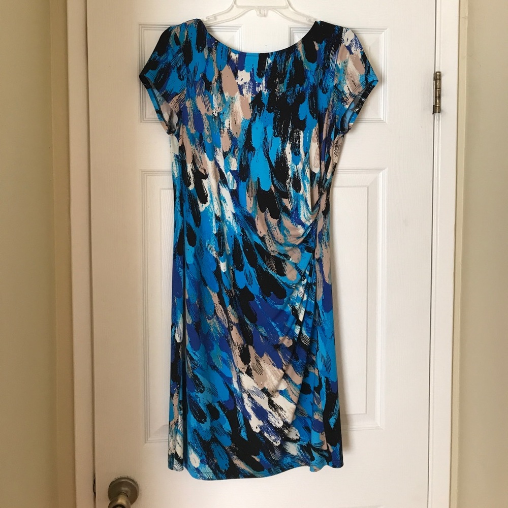 Multicolored dress with rouching