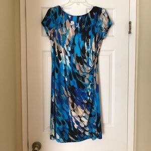 Multicolored dress with rouching