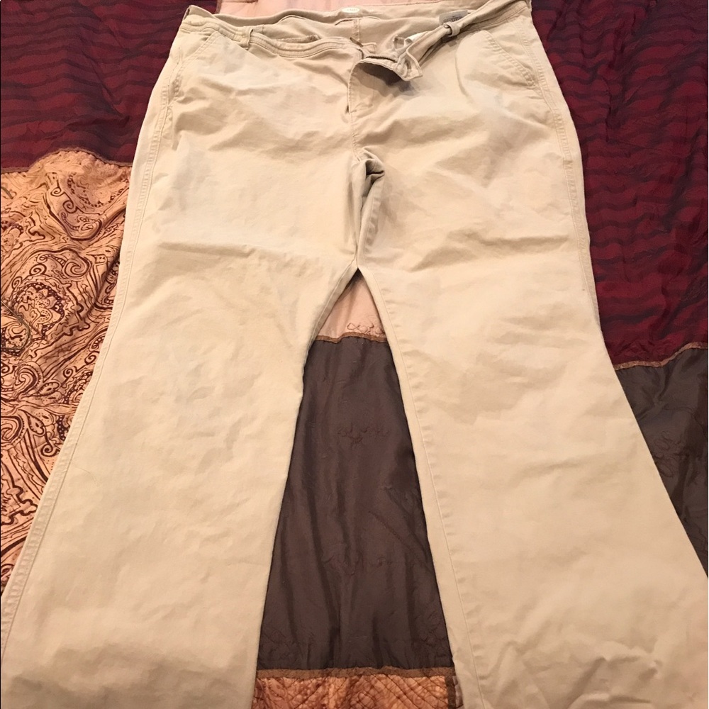 Khaki boot cut pants