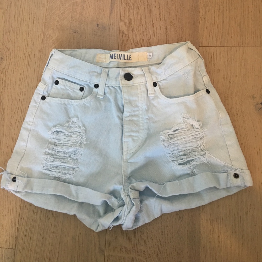 Pale Blue Brandy Melville Jean Shorts