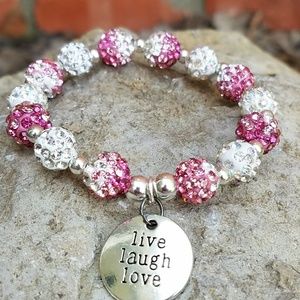 Pink & White Shamballa Bracelet