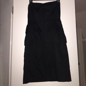 Black J Crew ruffle strapless dress