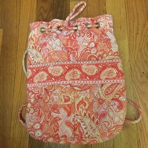 Pink and orange Vera Bradley drawstring bag