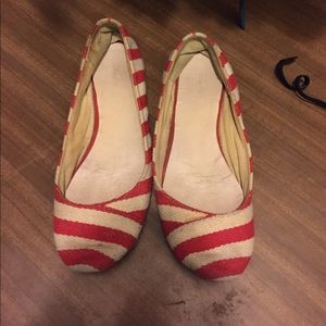 Red and white flats