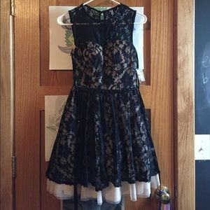Black lace formal dress