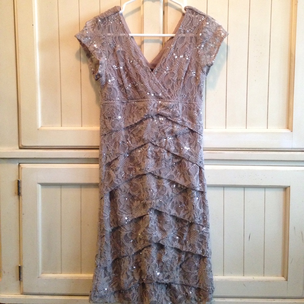 Sequin flowy floral design dress