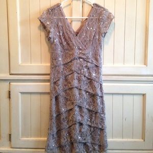 Sequin flowy floral design dress