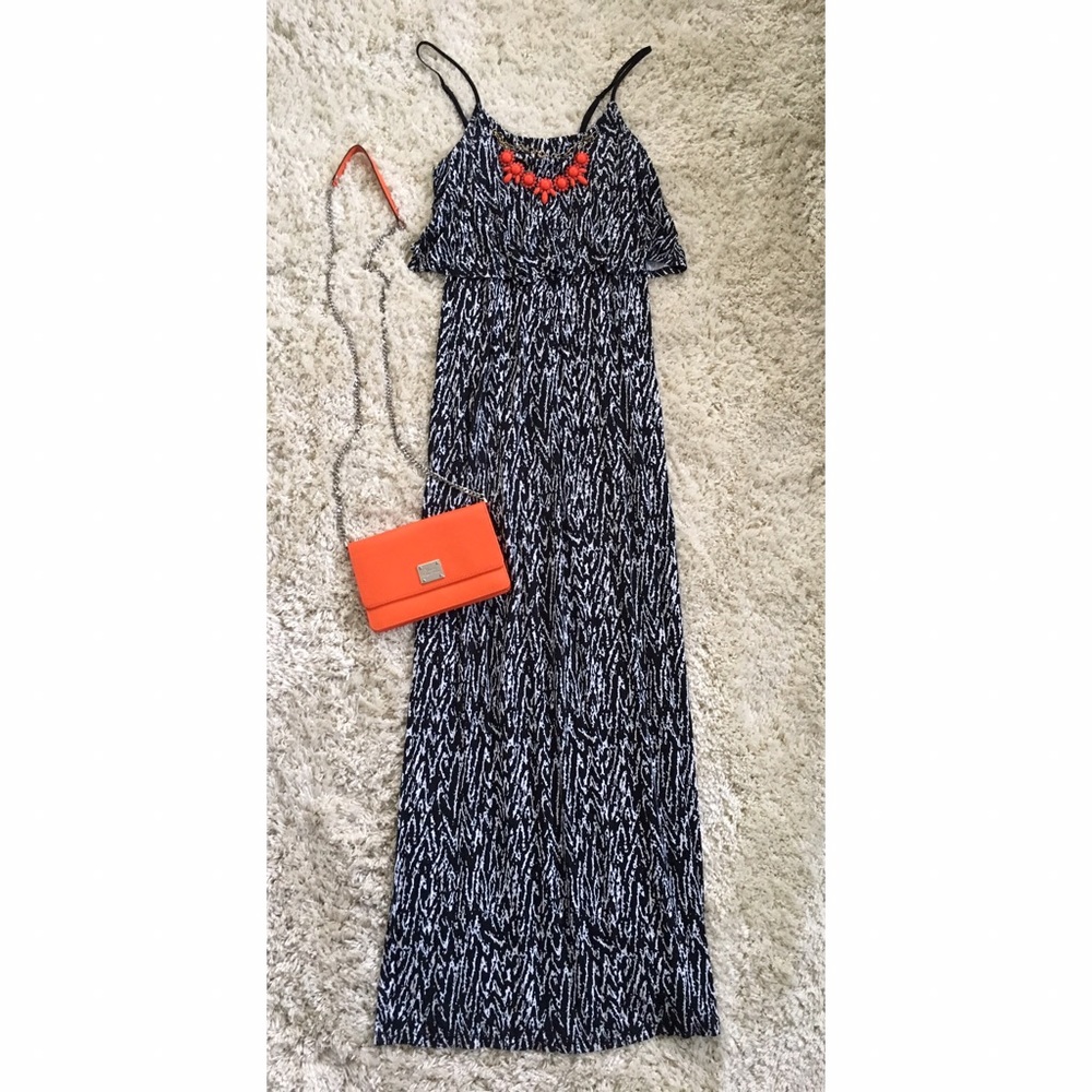 Gianni Bini B&W Flounce Maxi Dress