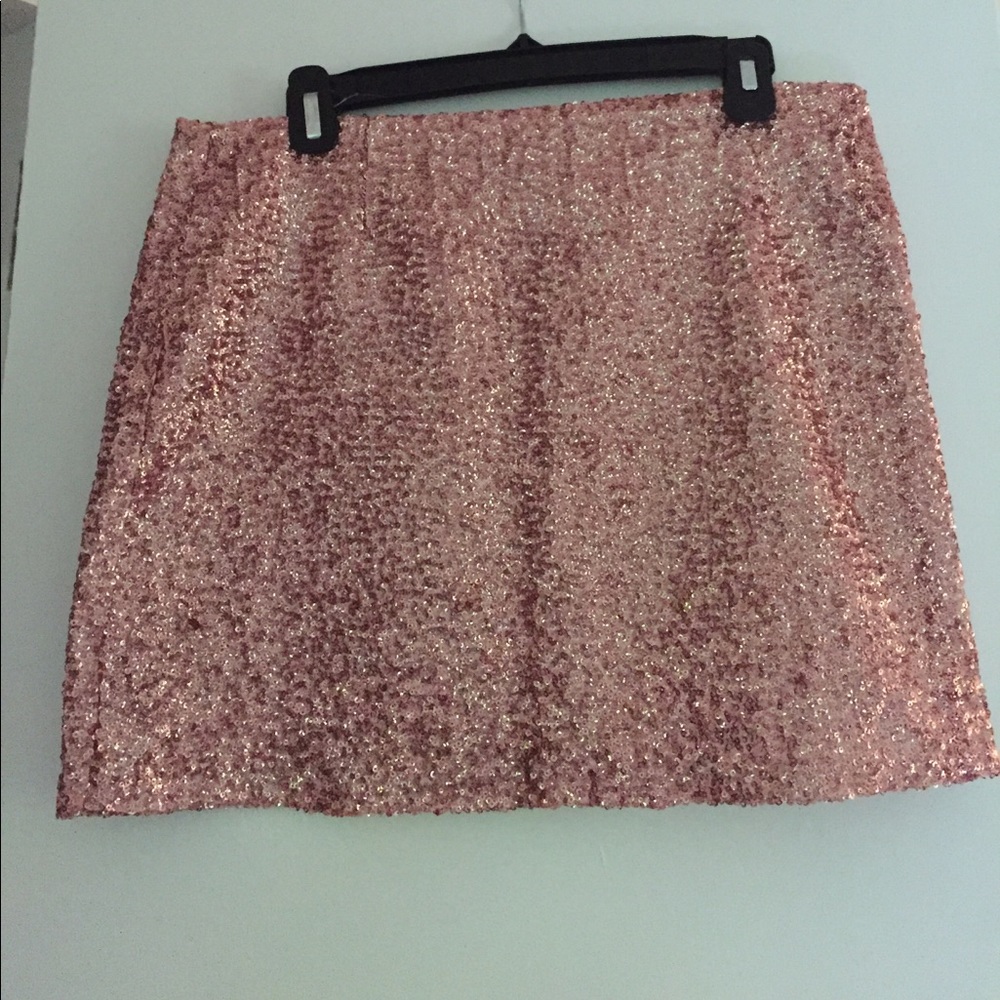 Pink sequin skirt