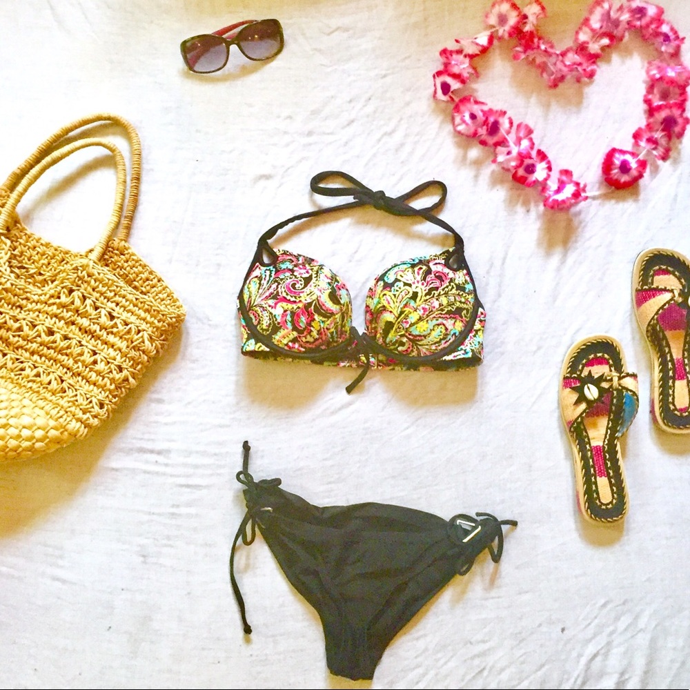 Black Victoria's Secret Push Up Bikini Top