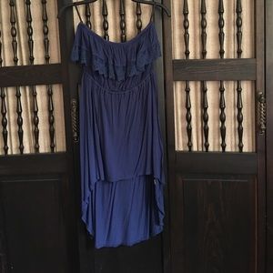 Royal blue strokes high-low