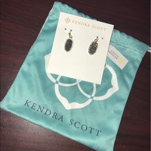 Kendra Scott Lee Gold Earrings in Platinum Drusy