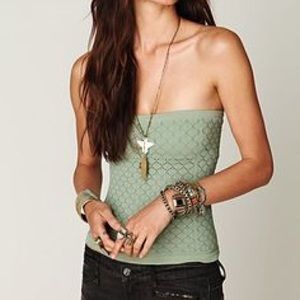 Honey Textured Tube Top by Free People. XS/S Olive